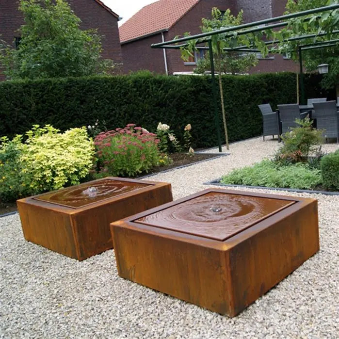 Watertafel in cortenstaal 3000x800x400