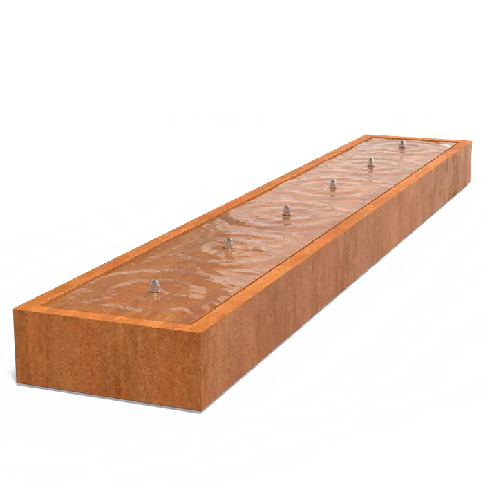 Watertafel in cortenstaal 6000x1000x400