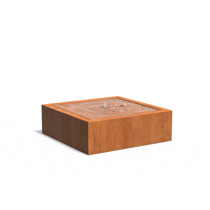 Watertafel in cortenstaal 1200x1200x400