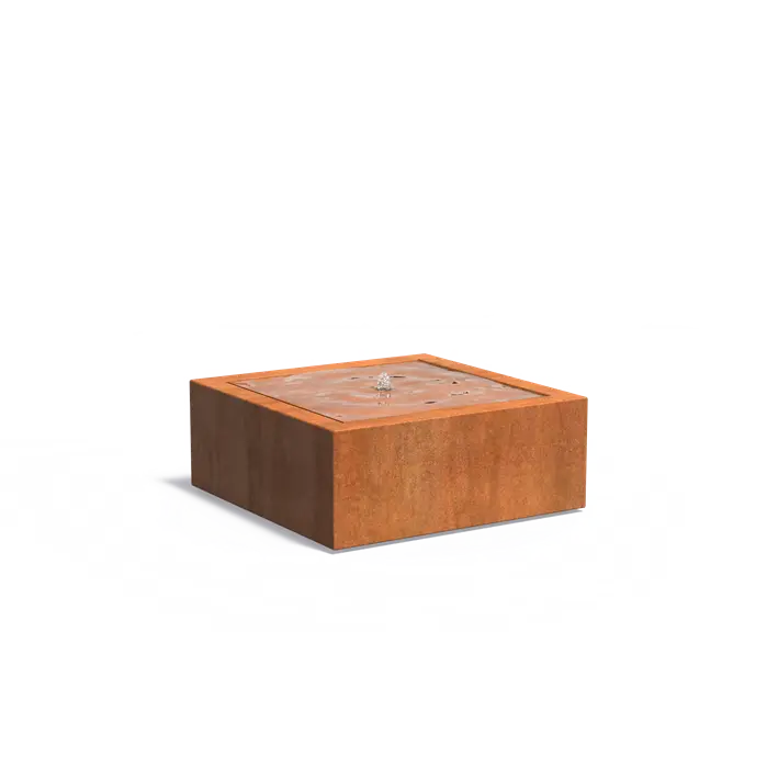 Watertafel in cortenstaal 1000x1000x400