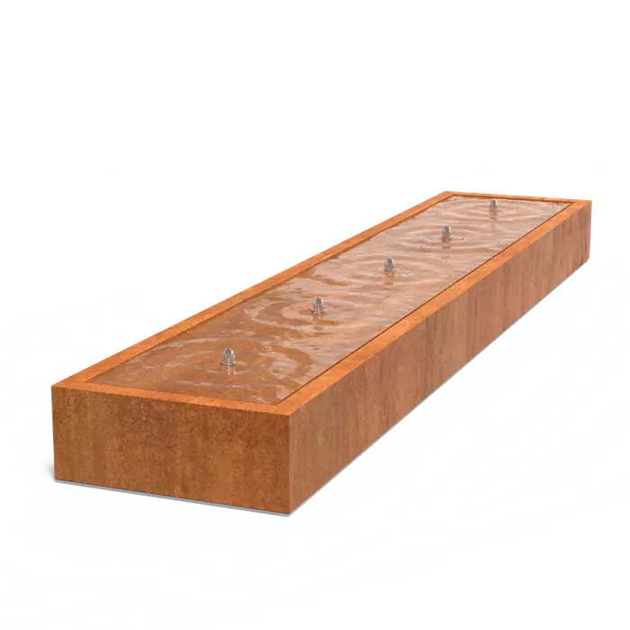 Watertafel in cortenstaal 5000x1000x400