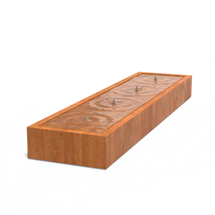 Watertafel in cortenstaal 4000x1000x400