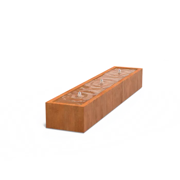 Watertafel in cortenstaal 3000x600x400