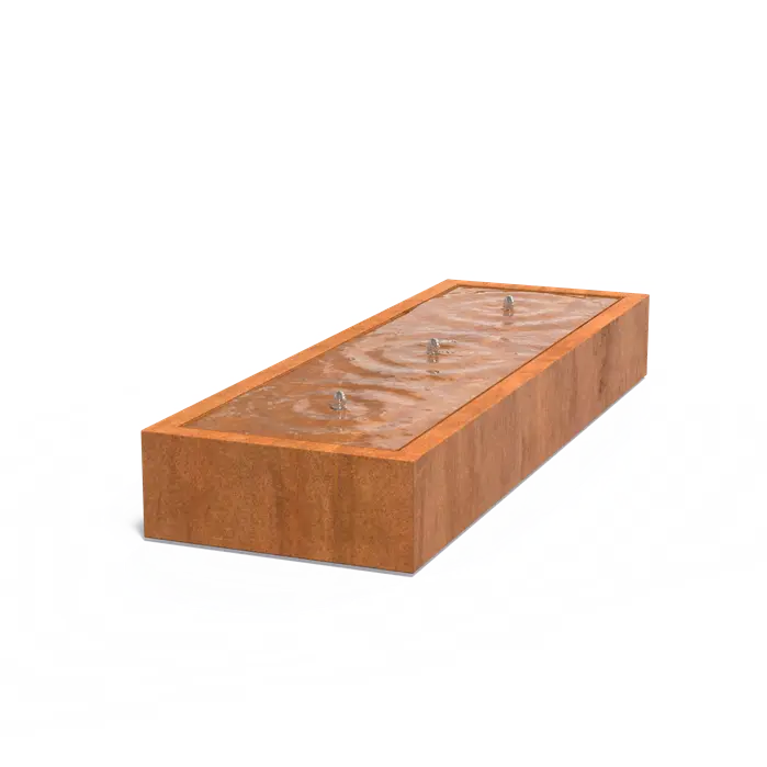 Watertafel in cortenstaal 3000x800x400