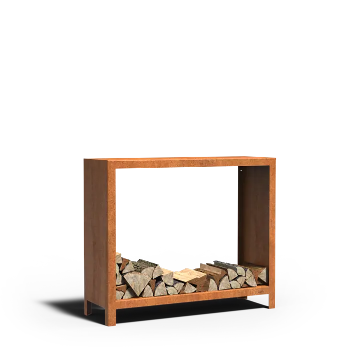 Cortenstaal houtopslag 120cm