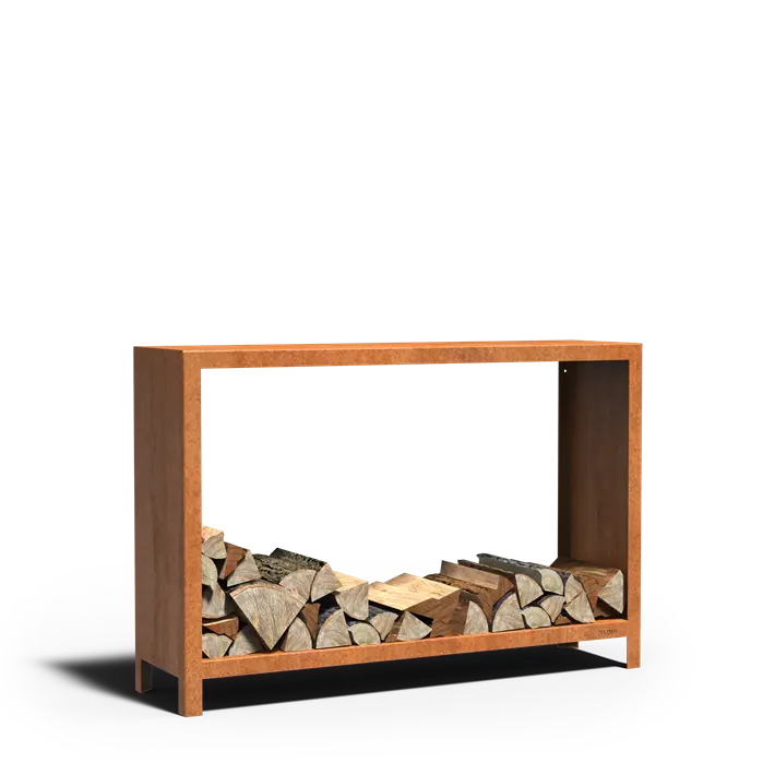 Cortenstaal houtopslag 150cm