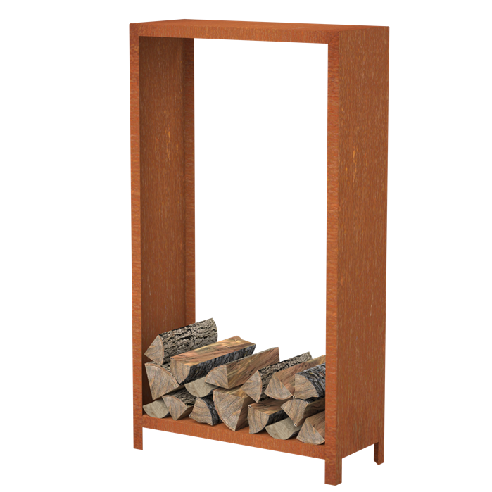Cortenstaal houtopslag 100cm