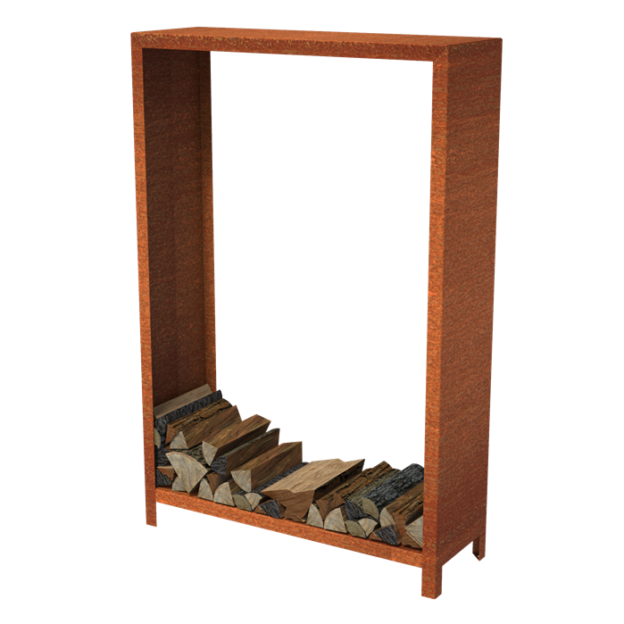 Cortenstaal houtopslag 120cm