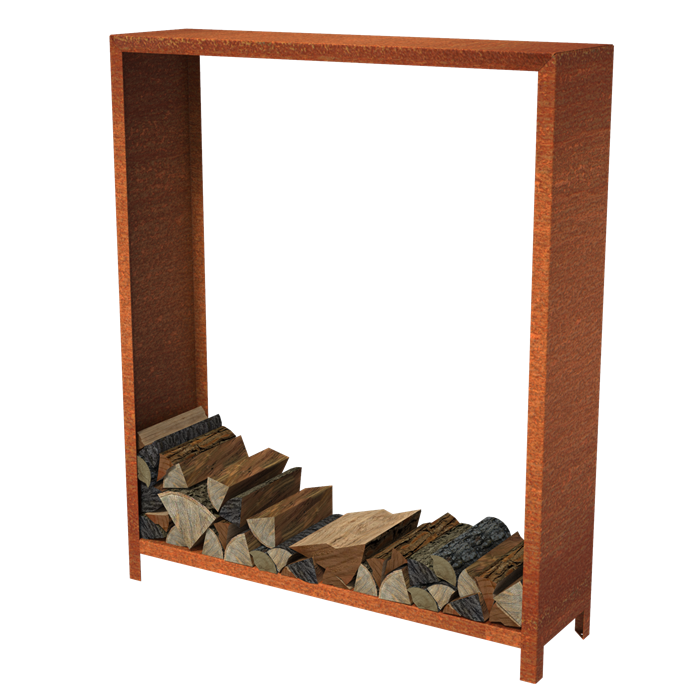 Cortenstaal houtopslag 150cm