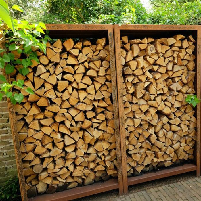 Cortenstaal houtopslag 80cm