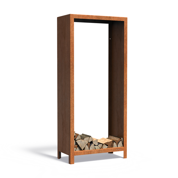 Cortenstaal houtopslag 80cm